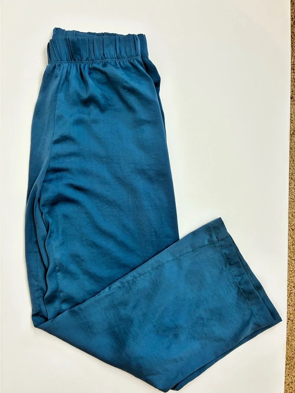 Banana Republic Cadet Blue Elastic Waist Silky Pants w/ Pockets
